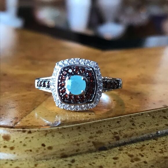 Natural Grandidierite Sterling Silver Ring Size 8 - Picture 9 of 9